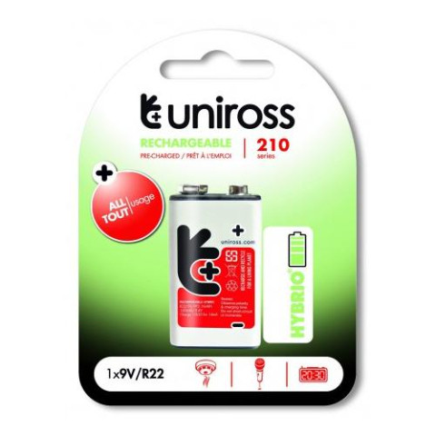 Uniross 9V Rechargeable 210 MAh Battery
